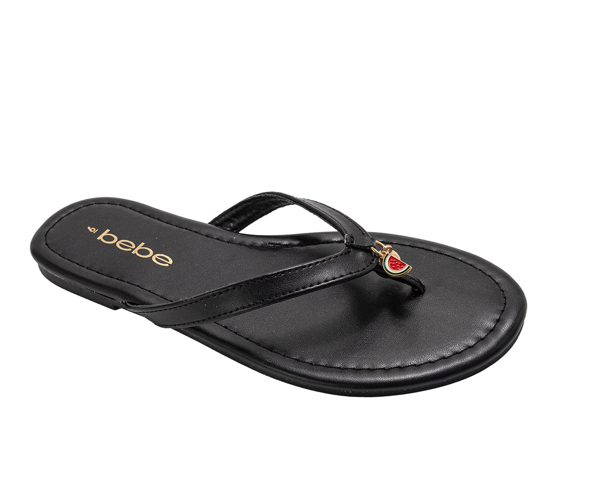 bebe Women's Fat Sandals with Watermelon Charm