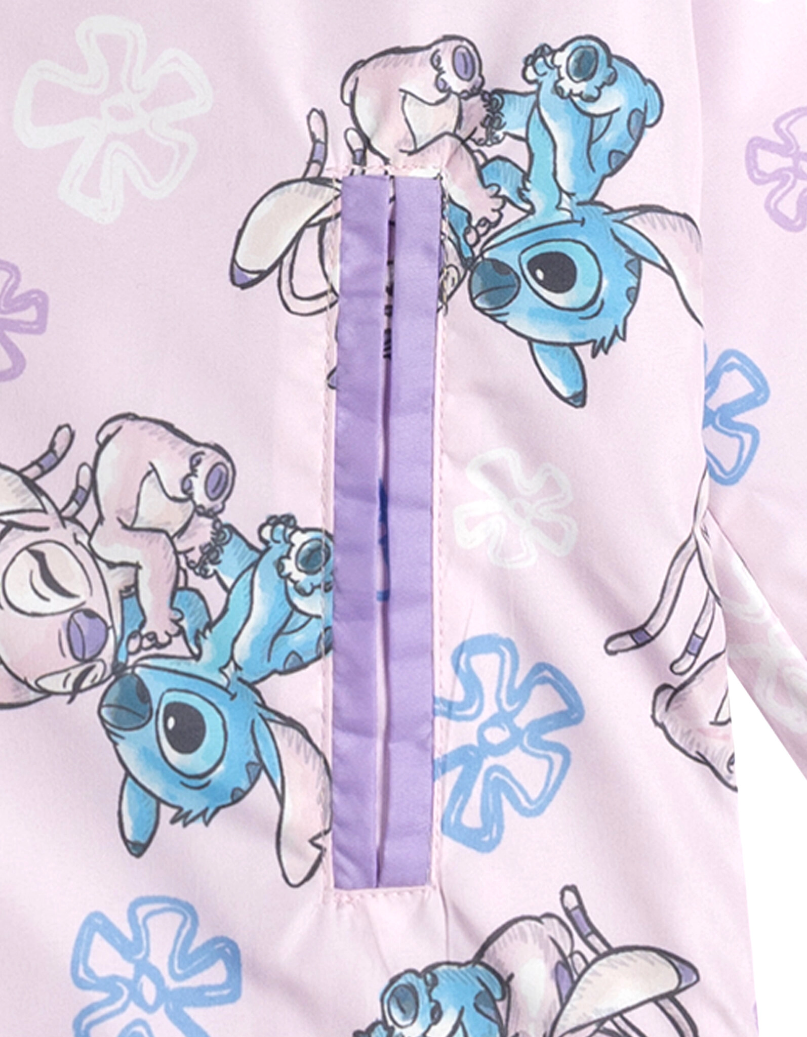 Disney Lilo & Stitch Girls' Hooded Zip-Up Rain Jacket