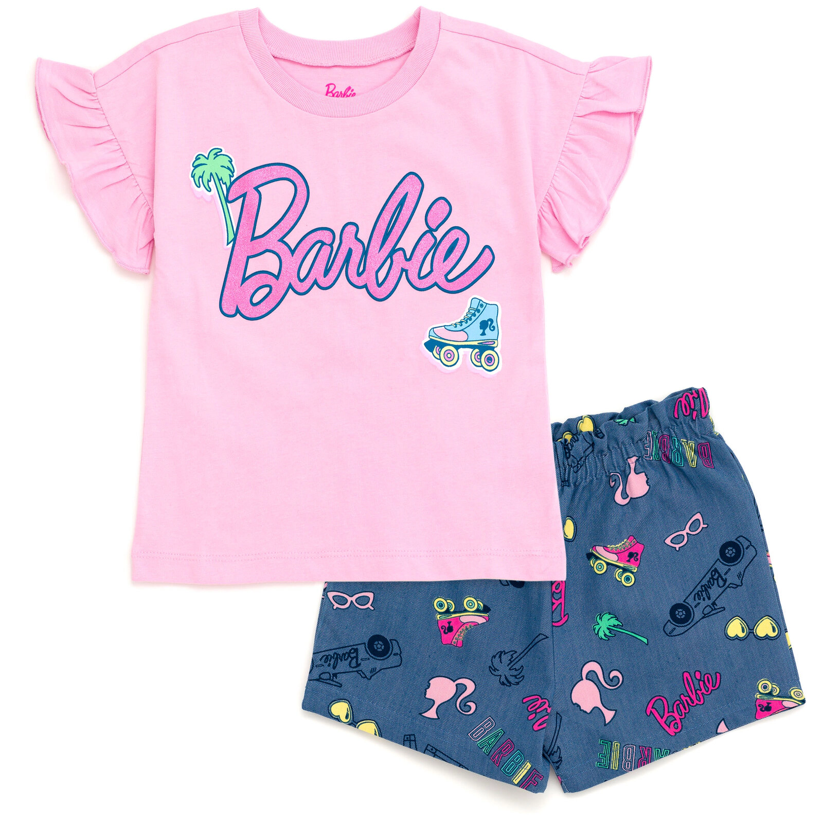 Barbie Girls' 2-Piece T-Shirt and Shorts Set