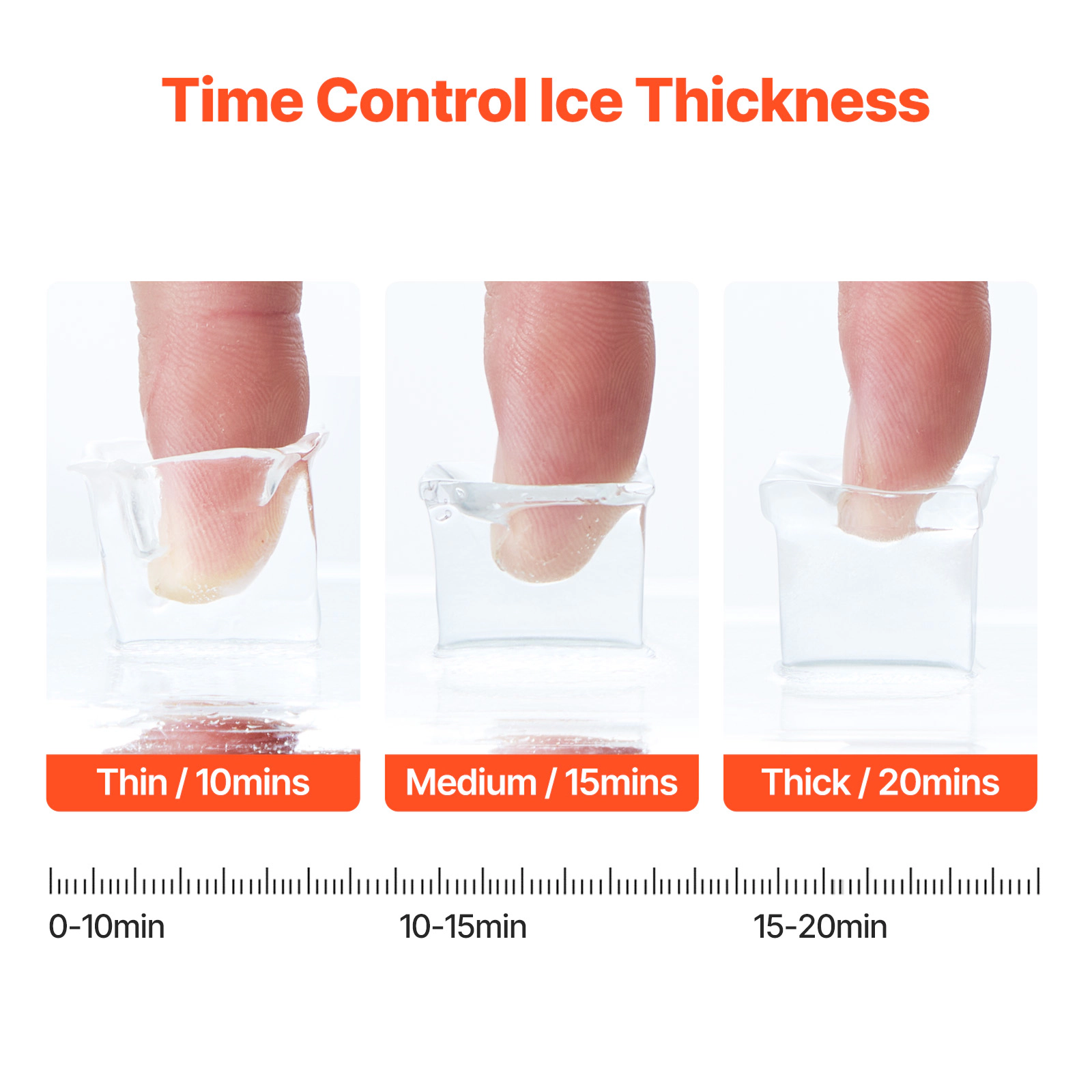 HONGGE Countertop Ice Maker, Ready in 15 Mins, Self-Cleaning Portable Ice Maker