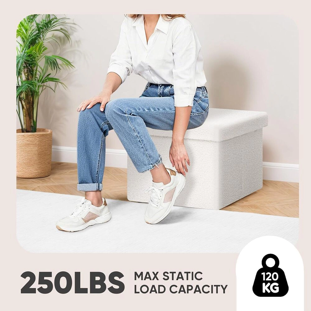 Rocky Peak Living Unisex Foldable Storage Ottoman Cube Foot Rest