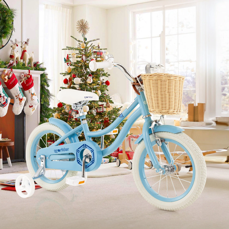 Hivvago -Inch Kids Bike with Training Wheels and Adjustable Handlebar Seat