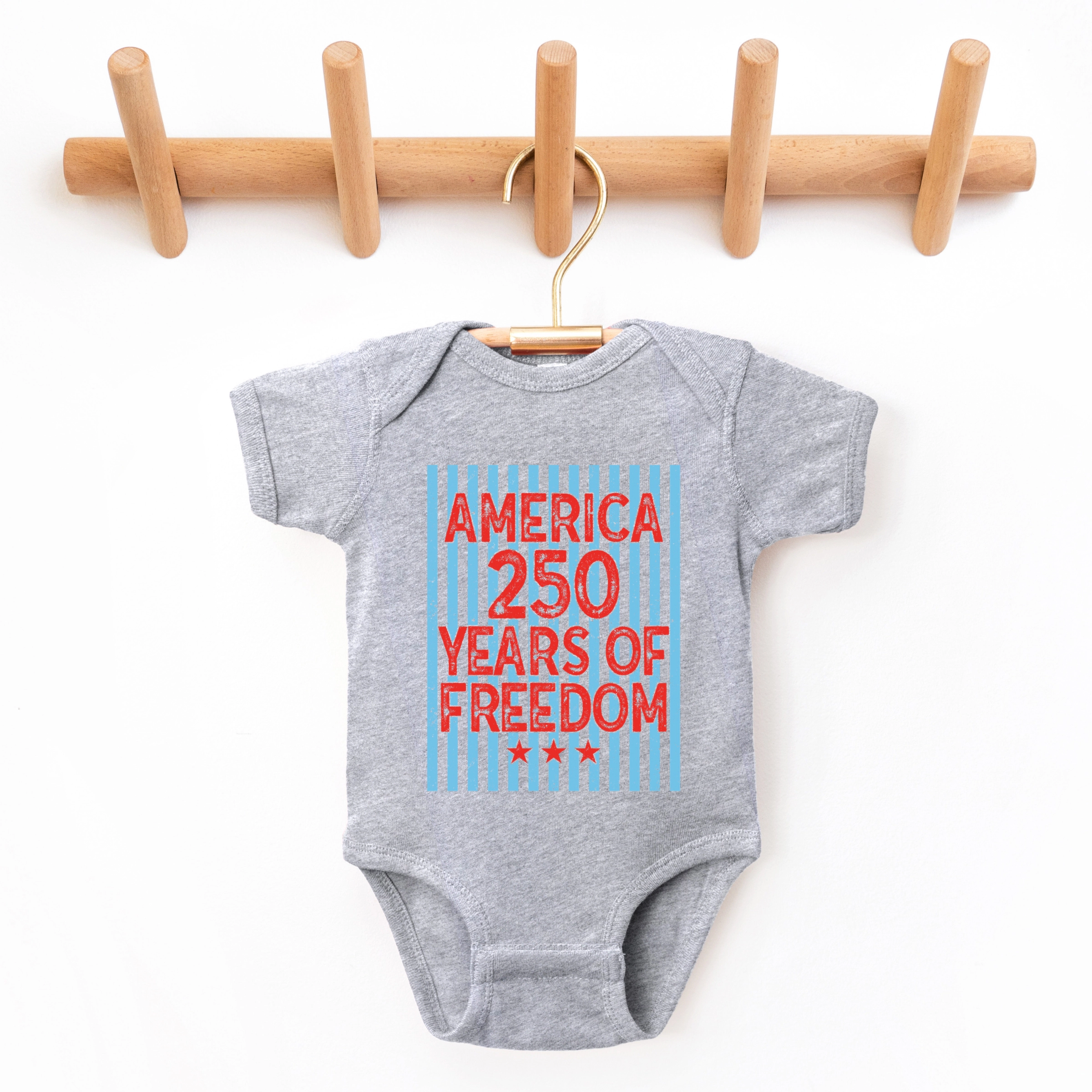 The Juniper Shop - 250 Years of Freedom Stripes Baby Short Sleeve Graphic Bodysuit