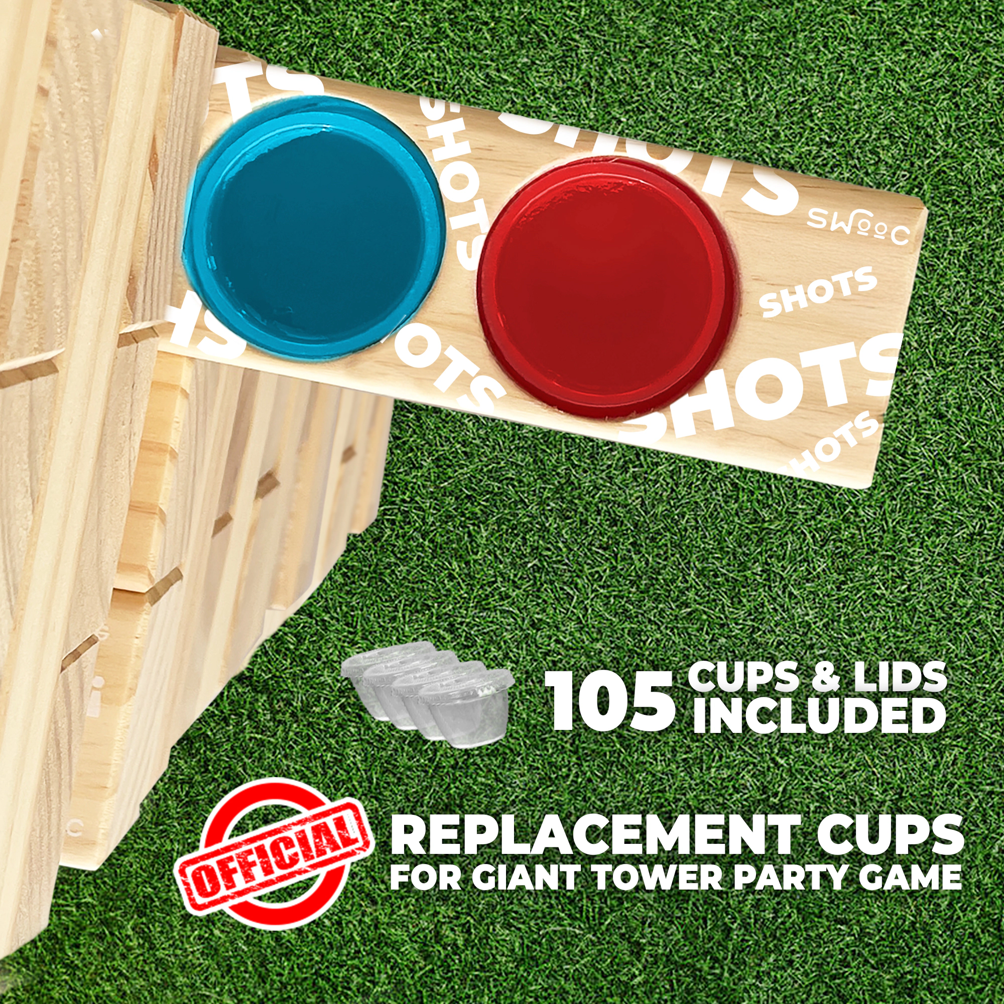 Swooc Games | 105 Extra Replacement Gelatin Shot Cups and Lids
