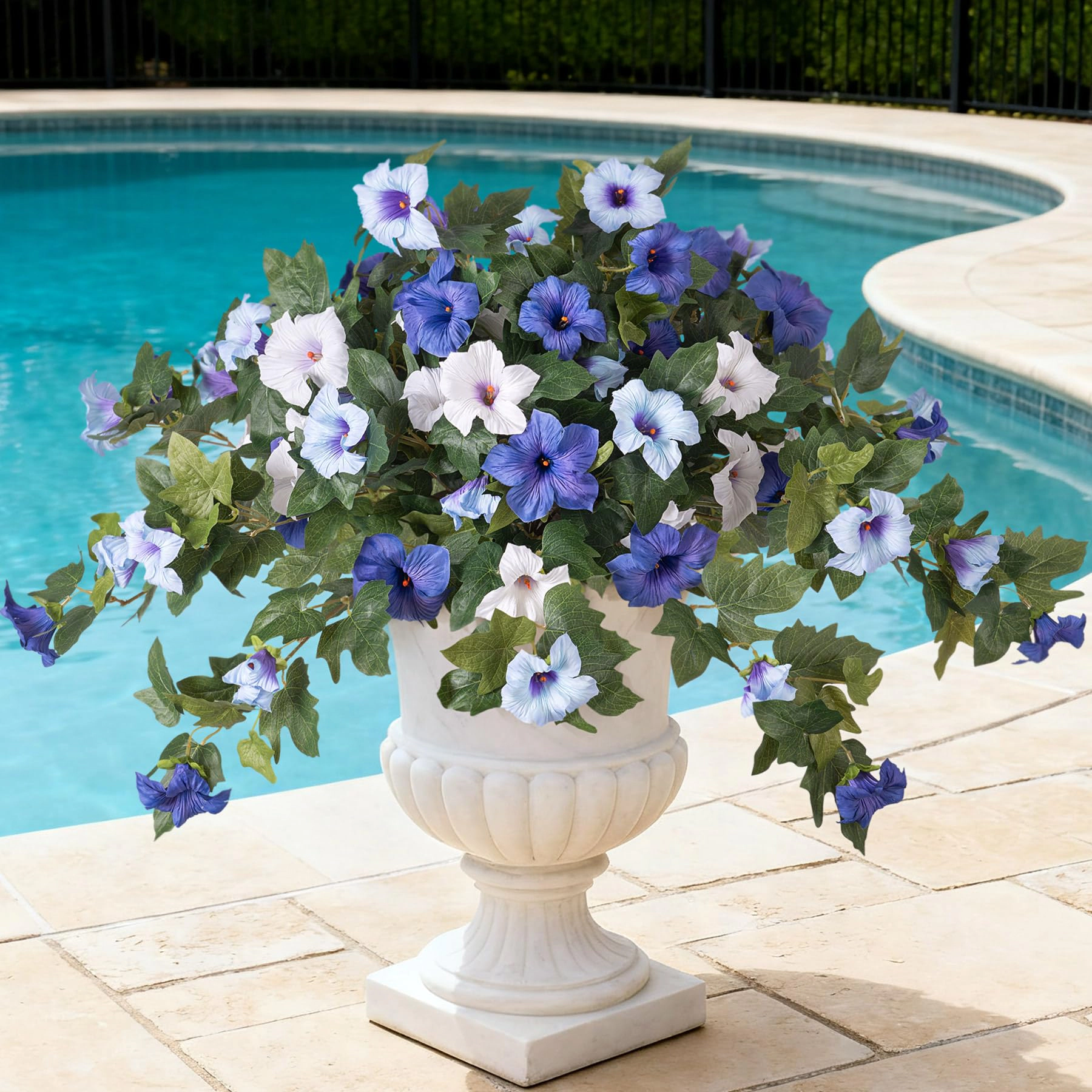 PUPWE Artificial Fall Flowers Petunias Plants For Outdoor Decoration