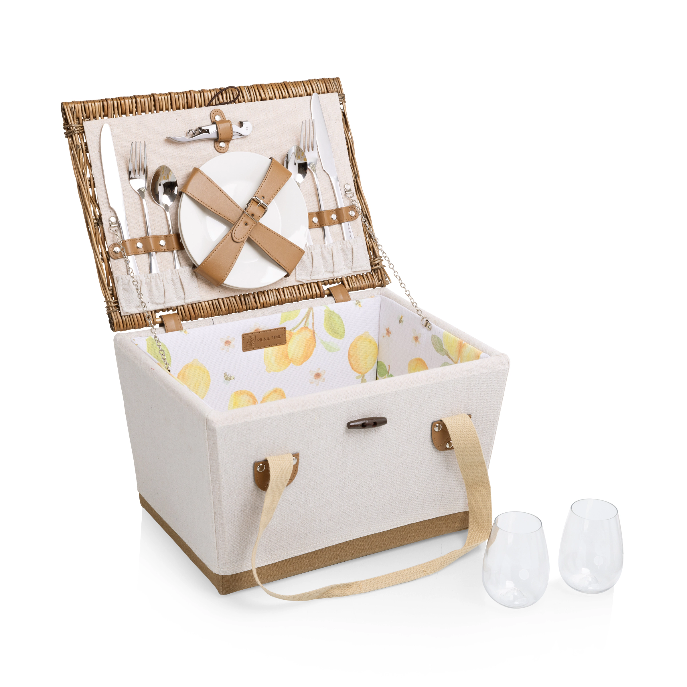 PICNIC TIME Lemongrove Picnic Basket for 2