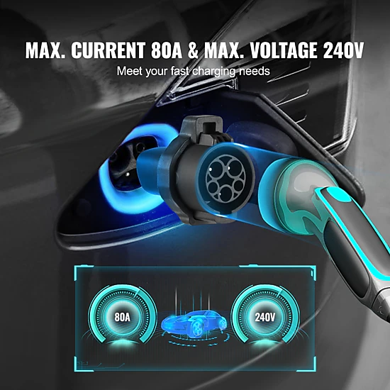 HONGGE J1772 to Tesla Charging Adapter with Storage Bag, Anti-Drop Lock, IP65