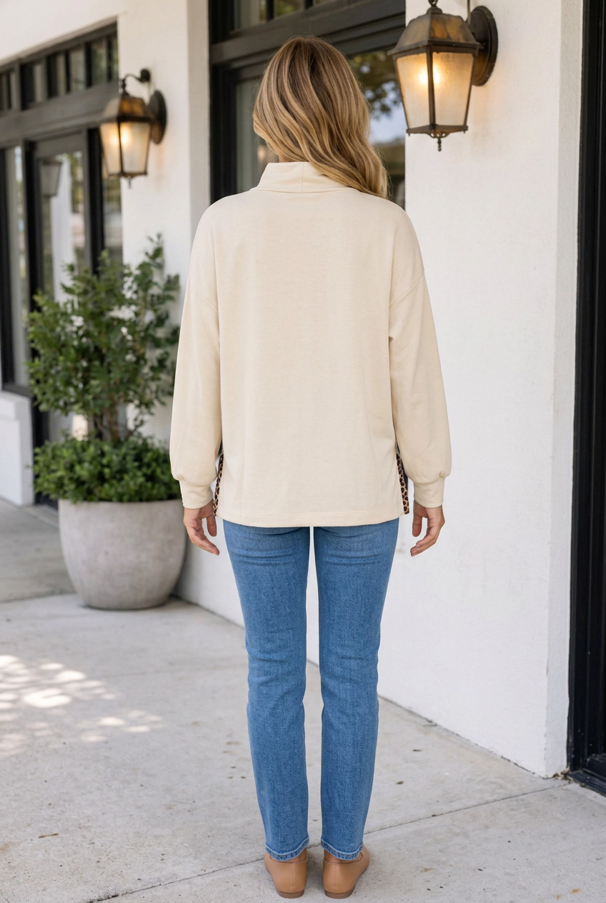 Threaded Pear Women's Rosalyn Detail Hem Top Long Sleeve