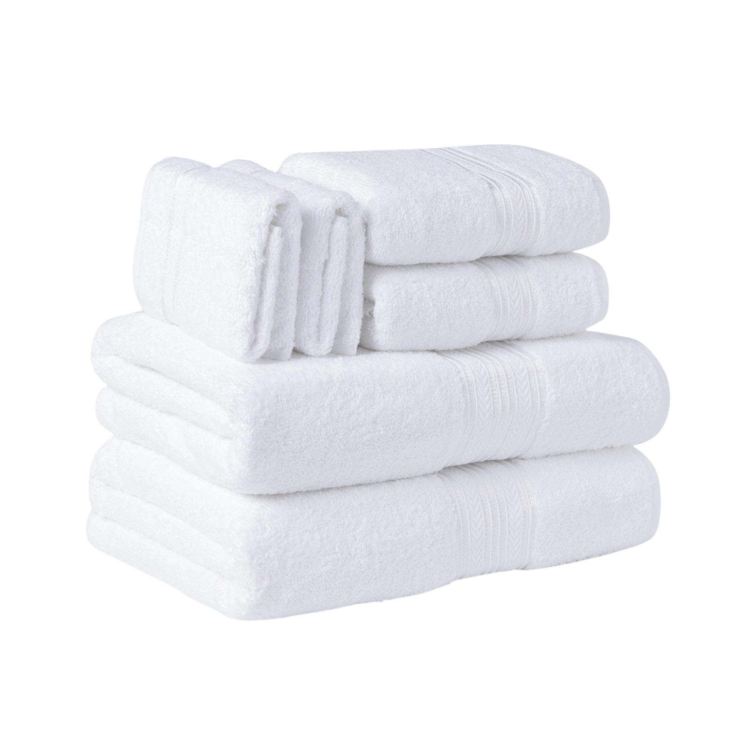 Cozy Home 100% Cotton 6 Piece Towel Set White