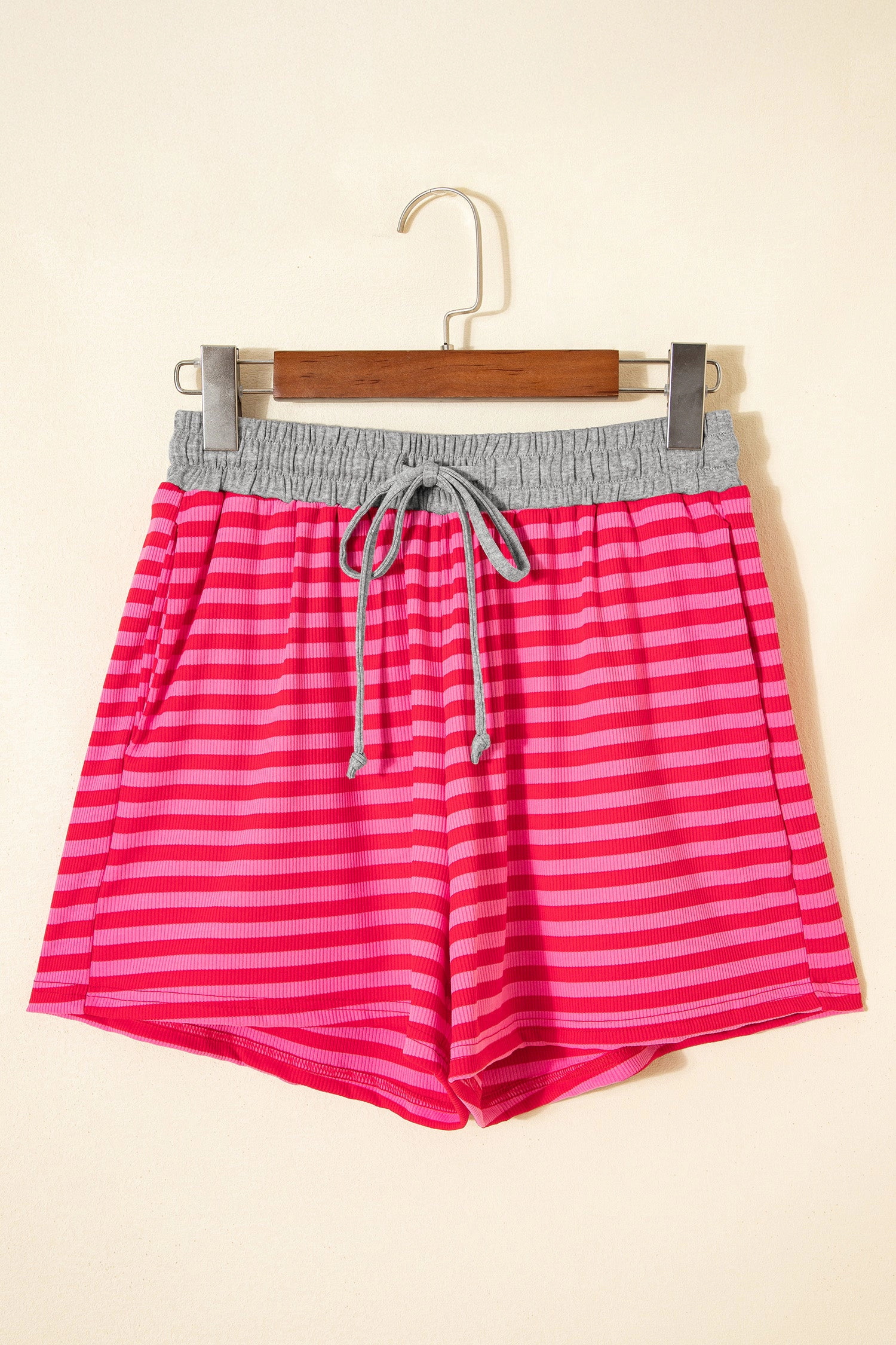 Threaded Pear Women's Ocean Waist Casual Ribbed Shorts
