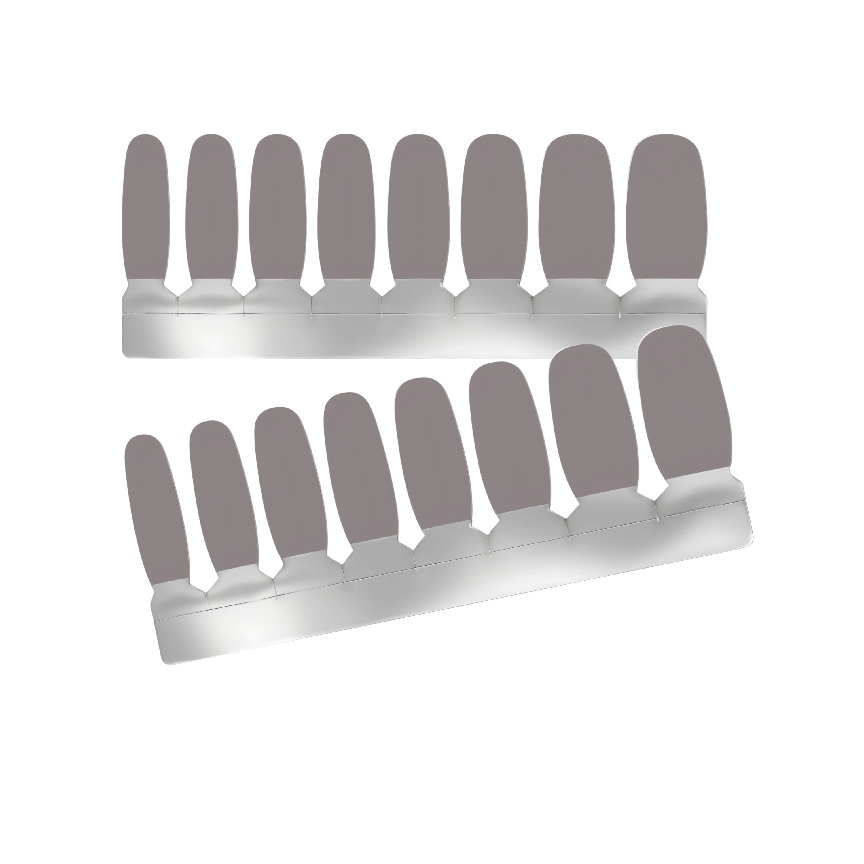 XPNail Women's 2-Pack Bundle of Nail Polish Strips Light Grey 16ct