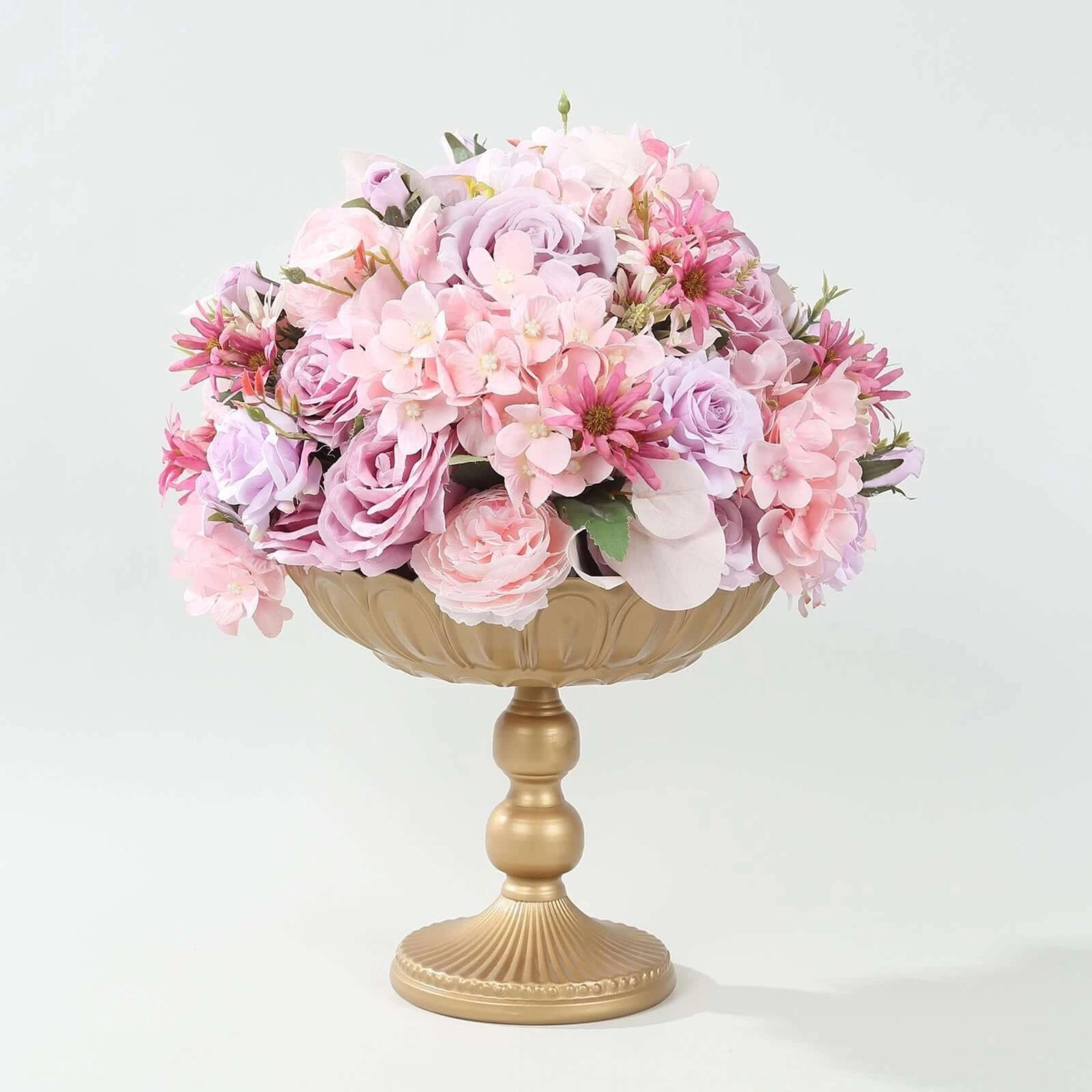 Home Collection Set of 4 9-Inch Metal Compote Pedestal Vases