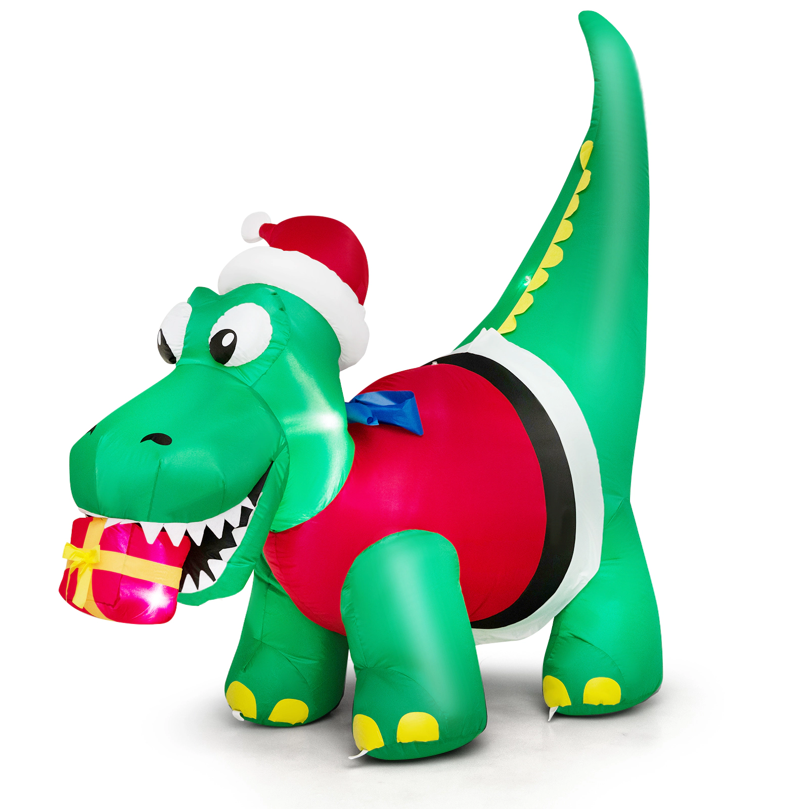 SUGIFT Inflatable Dinosaur Christmas Yard Decoration with LED Lights 6-ft Tall Green