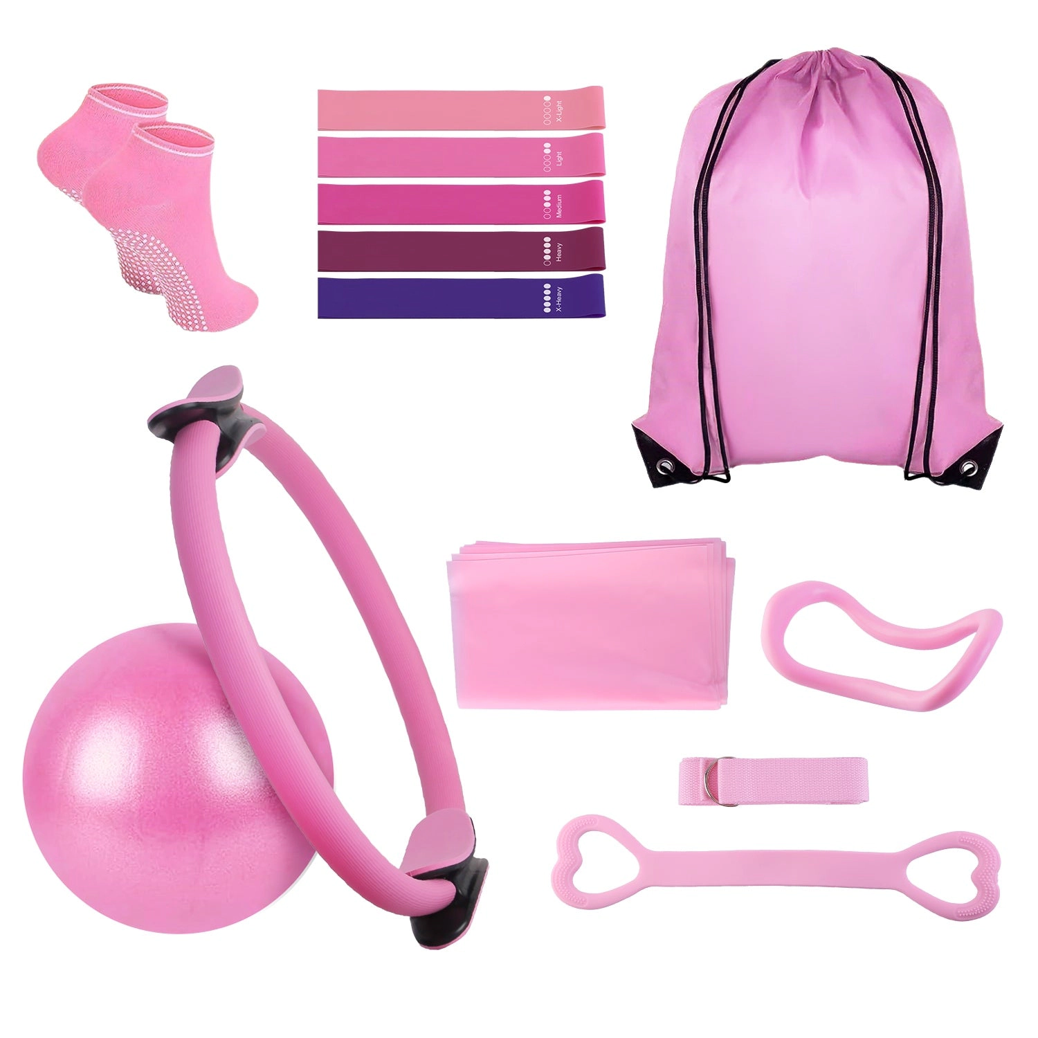 GBruno 14-Piece Pilates Ring Essentials Kit