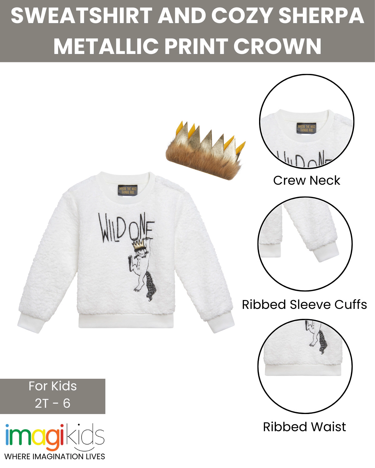 Warner Bros. Where the Wild Things Are Max Cosplay Sweatshirt and Crown Set