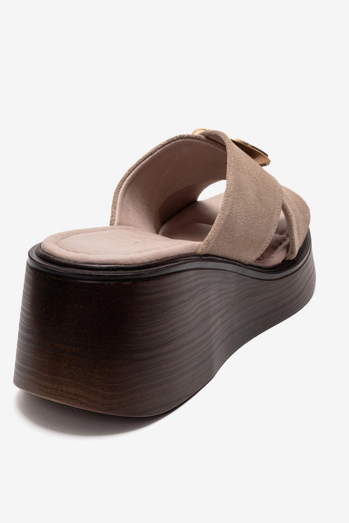 Forever & Always Womens Fianna Leather Cross Strap Platform Sandals
