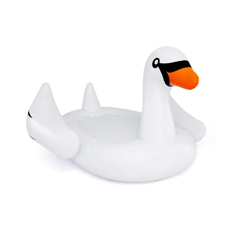 SUGIFT Adult White 4-Person Inflatable Swan Pool Float Island with 4 Cup Holders 9.5-ft W 925-lb Float Capacity