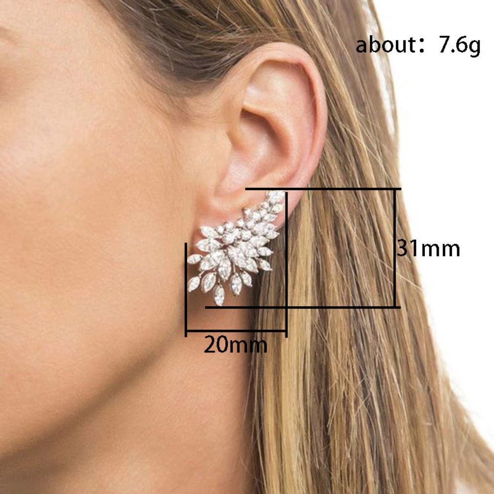 Sparkling Cubic Zirconia Stud Earrings Gorgeous Wedding Party Accessories