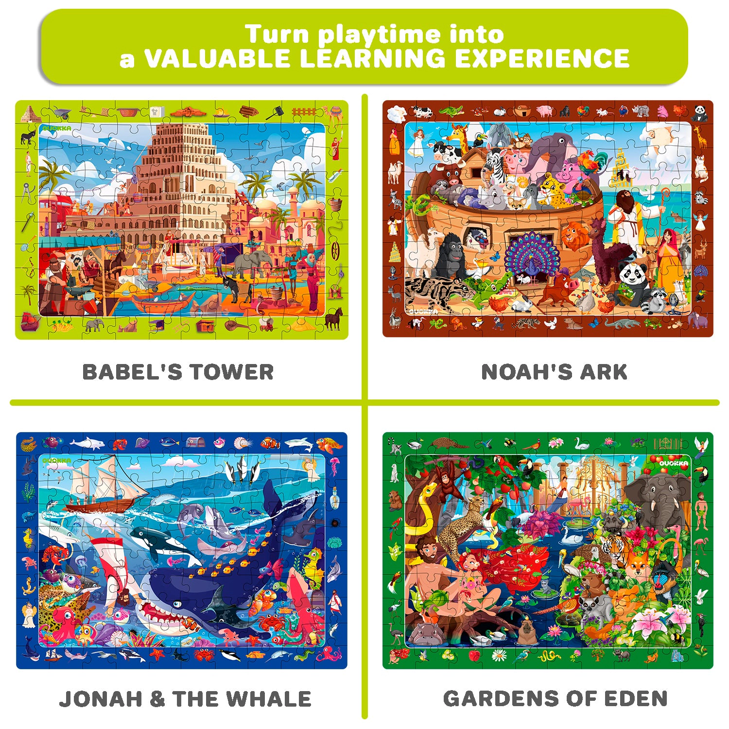 QUOKKA Search & Find Educational Puzzle Set, 100 150 Piece Jigsaw Puzzles for Kids, Ages 4-10, Animal City Themes