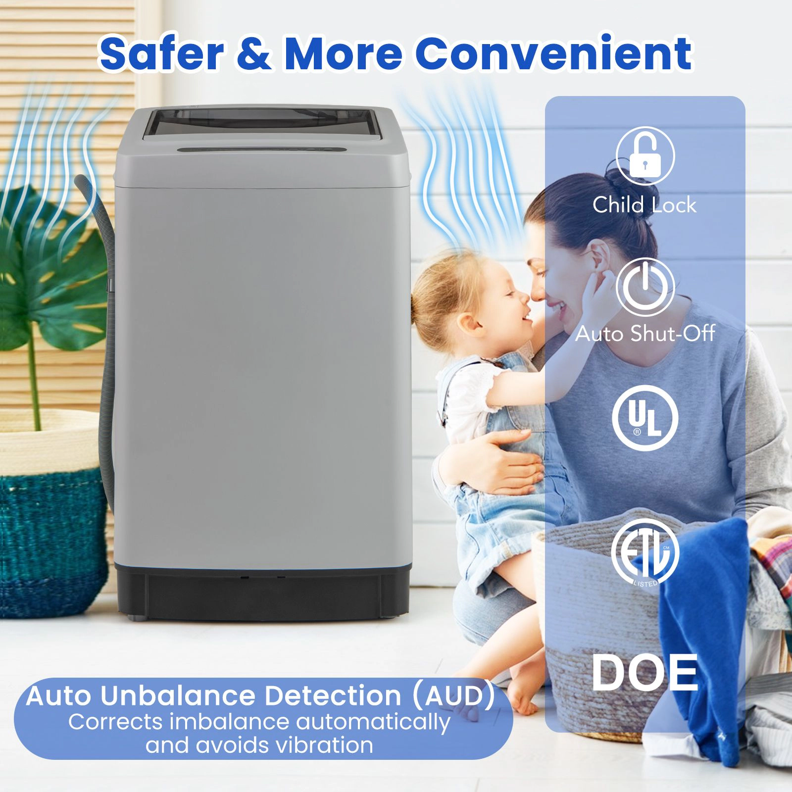 SlickBlue Portable Automatic Washer with Spin Function and Drain Pump