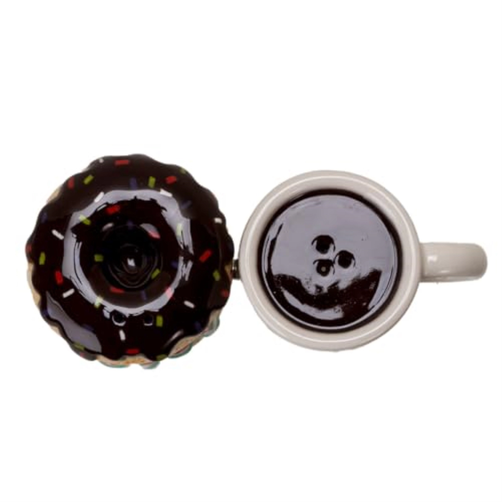 Pacific Giftware Morning Brew Hot Coffee and Donut Shop Ceramic Magnetic Salt and Pepper Shaker Set