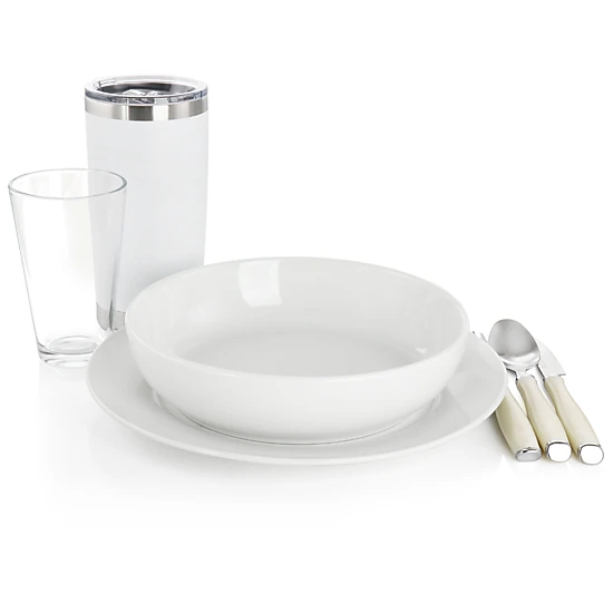 Gibson Home Nobella 14 Piece Fine Ceramic Dinnerware Set in White