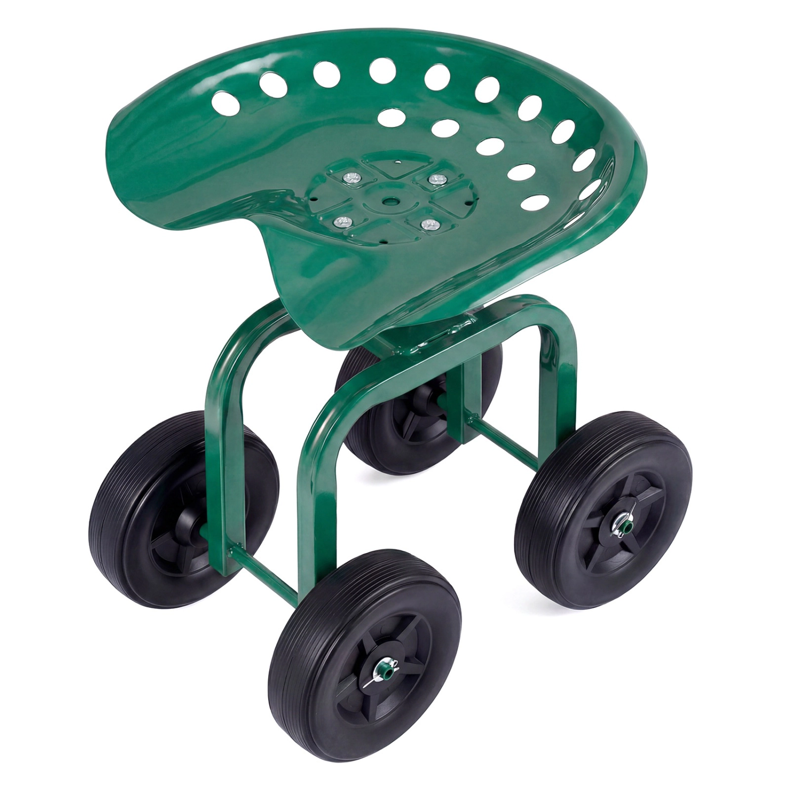 SUGIFT Garden Rolling Workseat Green with 360 Degree Swivel Seat and Adjustable Height