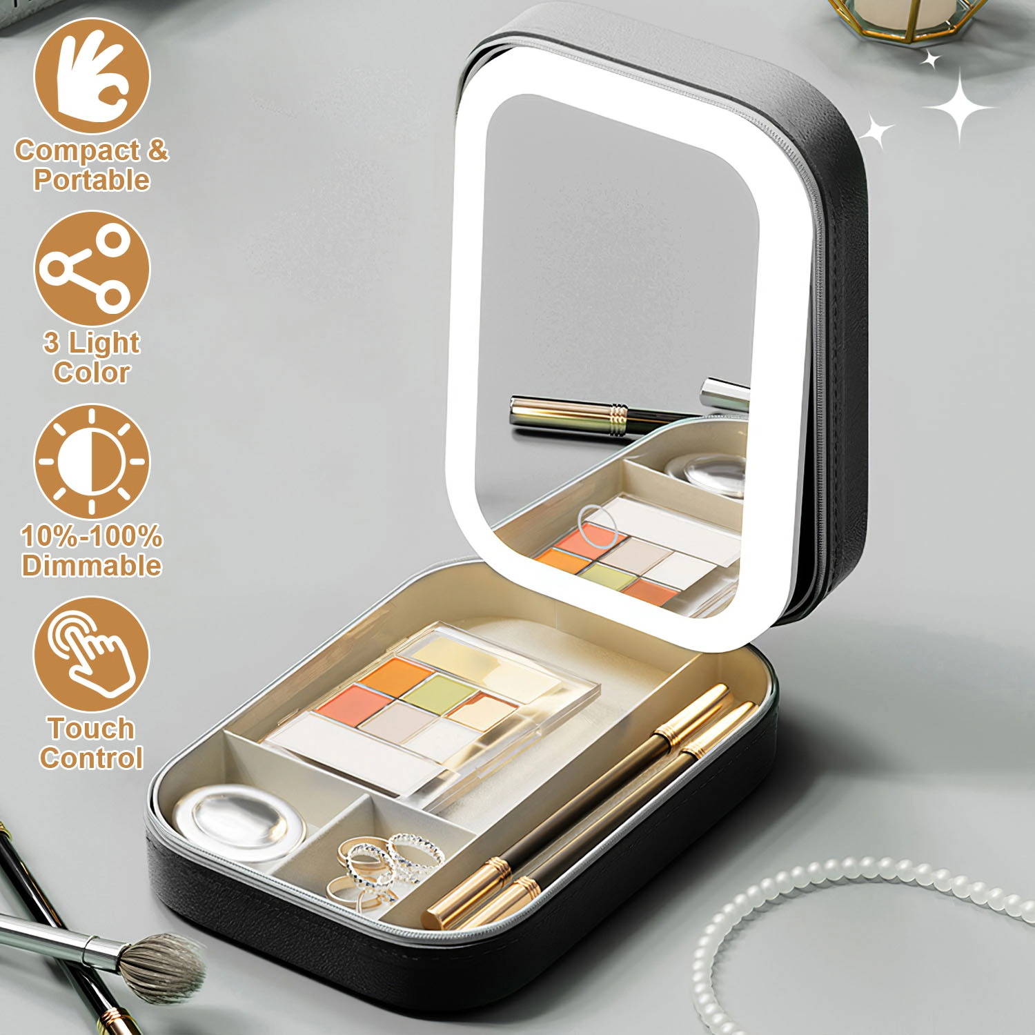 GBruno LED Mirror Travel Makeup Bag