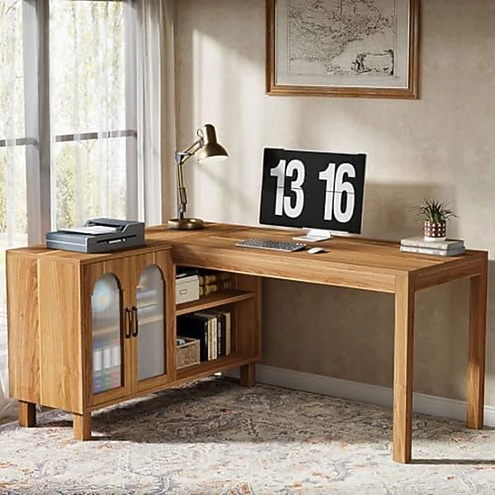 Tribesigns Farmhouse L-Shaped Executive Desk