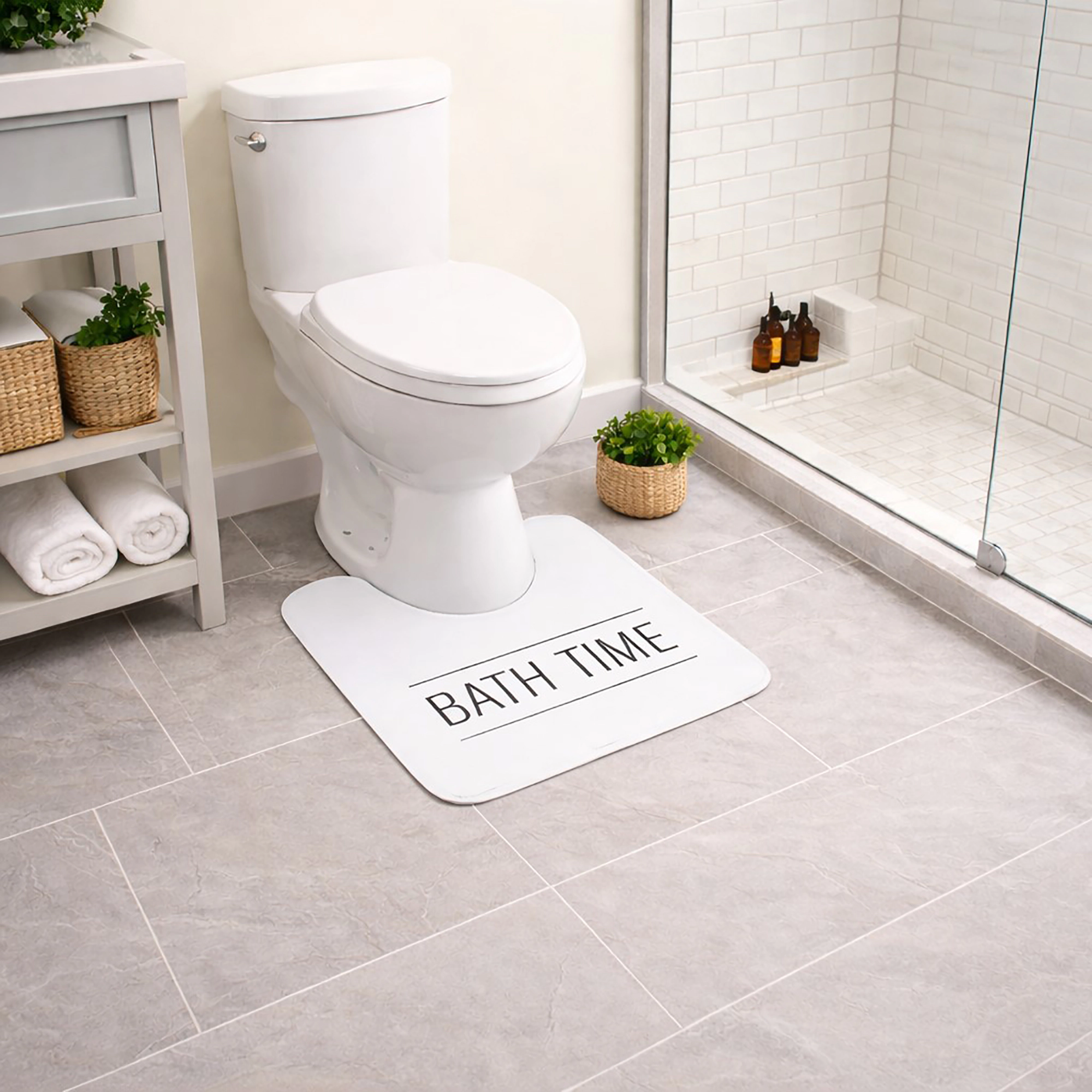 Evideco French Home Goods "Bath Time" Microfiber Memory Foam Toilet Contour Mat 20 x 18 in