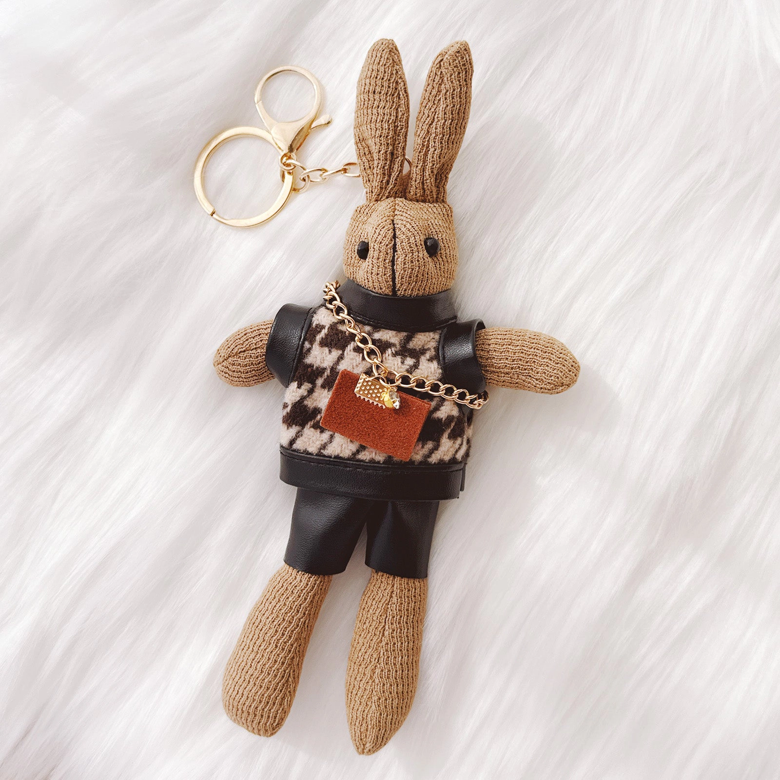 Wrapables Cute Plush Keychain Pendant Charm for Bag, Stylish Bunny