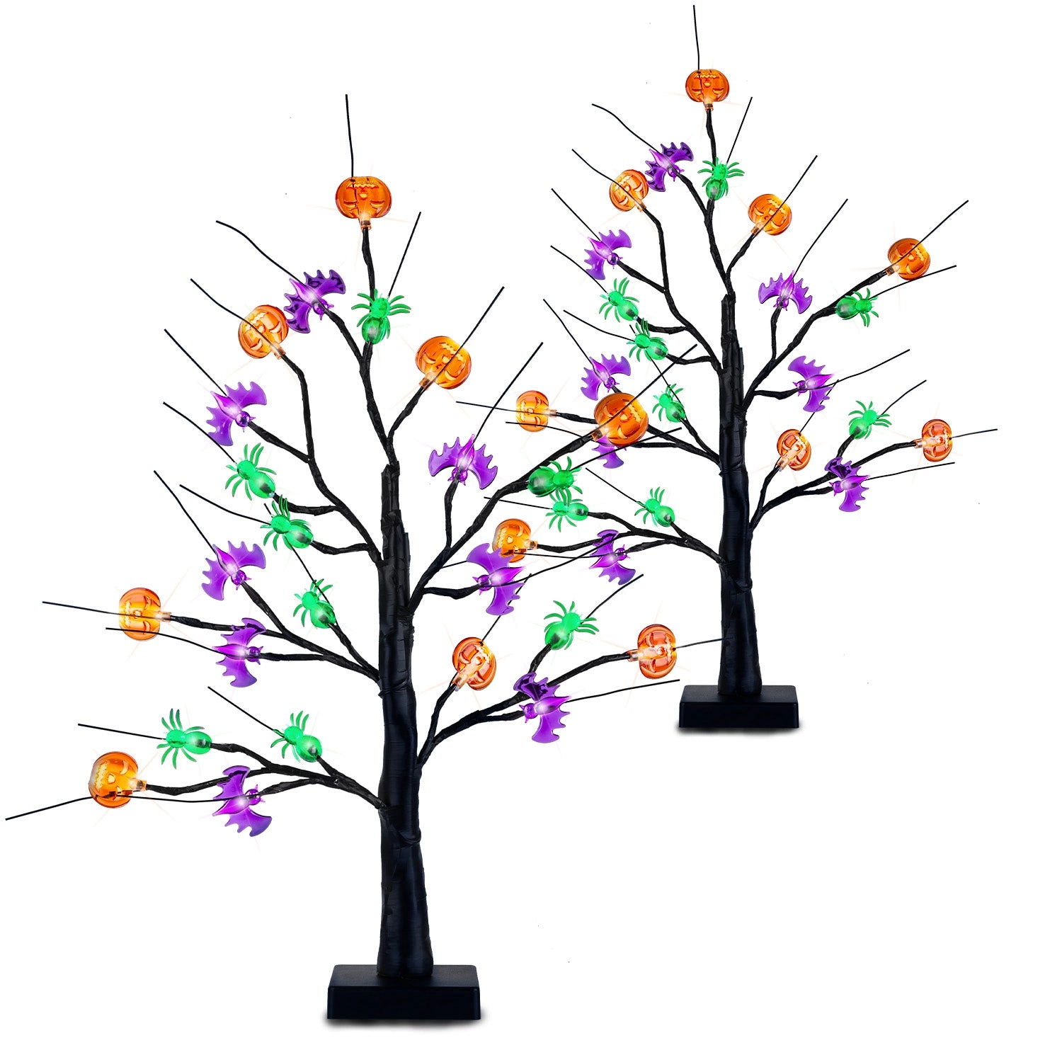 GBruno 2-Pack LED Halloween Tree Lights With Timer
