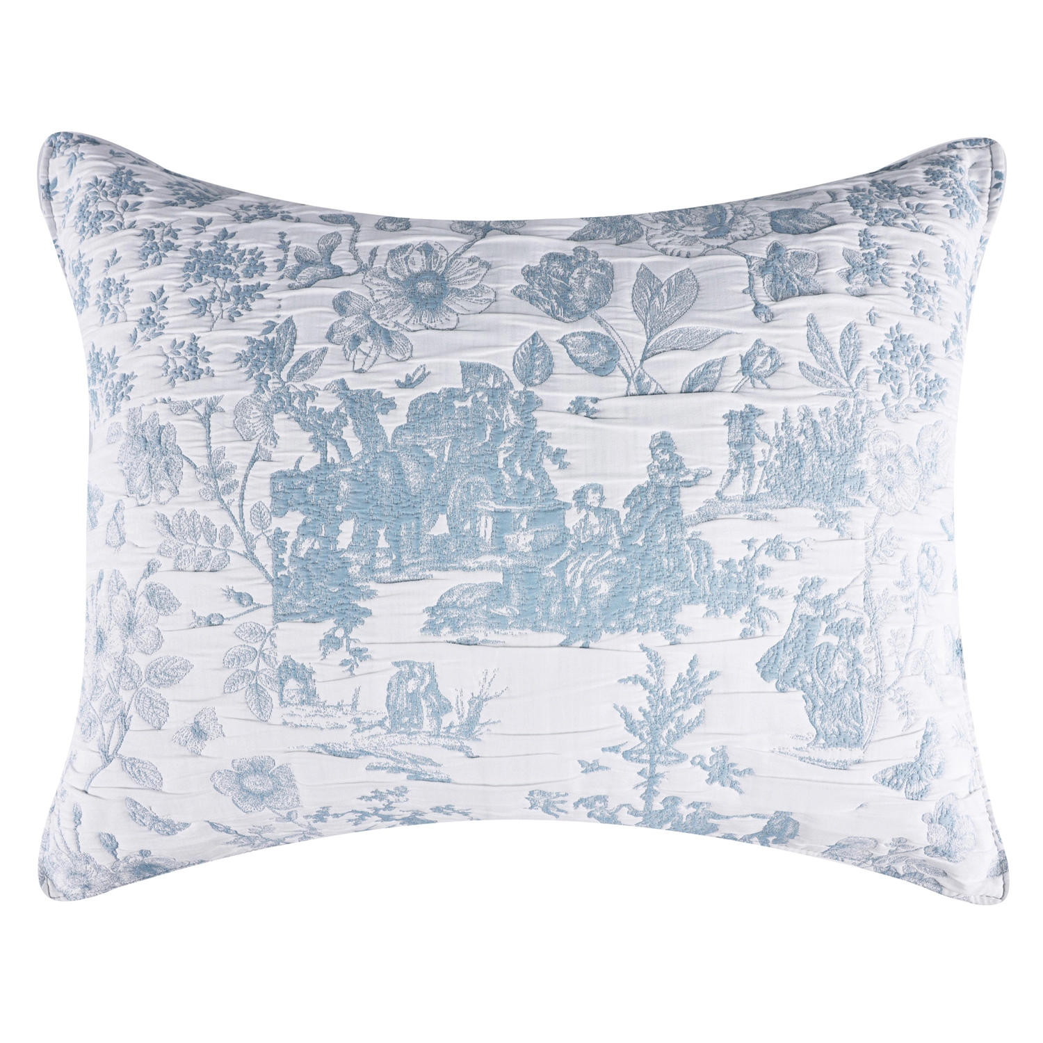 Greenland Home Fashions Toile Patch 100% Jacquard Woven Polyester Pillow Sham