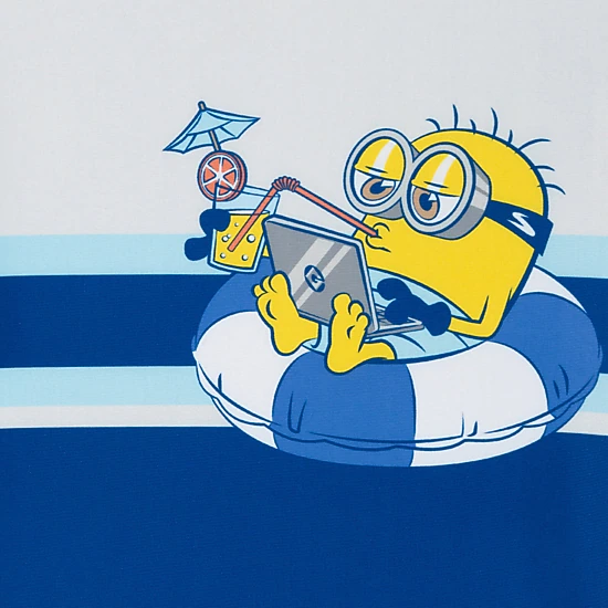 Minions Boys' Swimwear 2-Piece Rash Guard and Swim Trunks Set