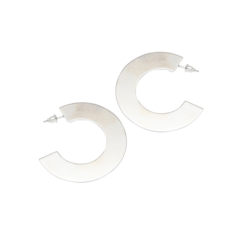 SOHI Women's Silver Contemporary Drop Earrings