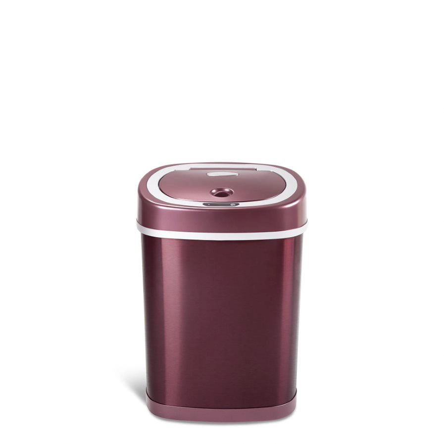 Ninestars Classic Oval 3.9-Gallon Stainless Steel Motion Sensor Trash Can