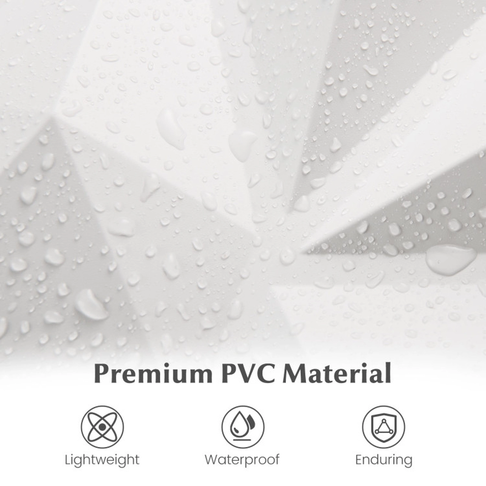 SUGIFT 50-Pack Diamond Relief Paintable PVC 3D Wall Panels 12-in x 12-in x 1-in 50 sq ft Coverage 8-lb White