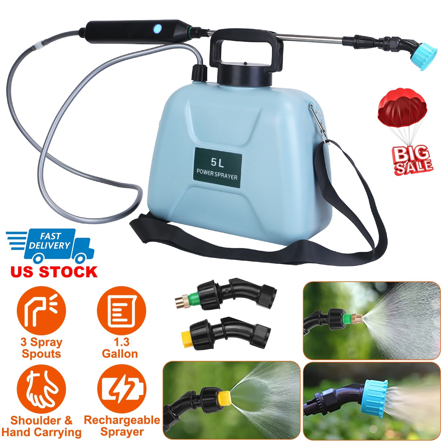 GBruno 5L Rechargeable Electric Plant Sprayer