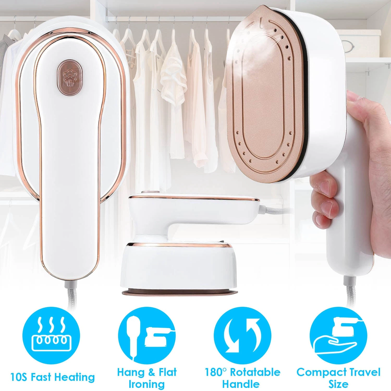 GBruno 1000W Portable Handheld Garment Steamer