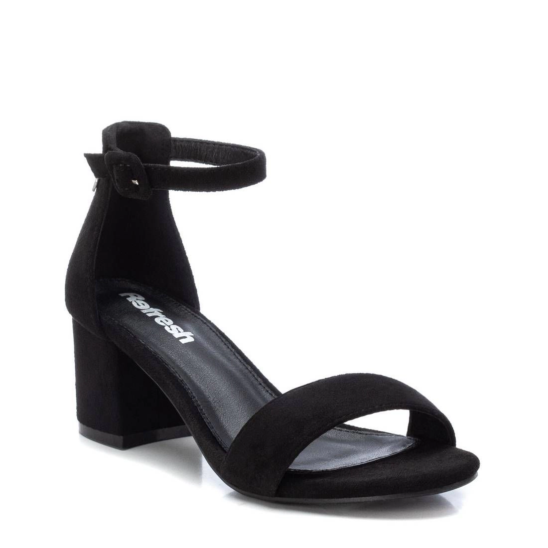 XTI Women's Gold Block Heel Sandals, Buckle Ankle Strap
