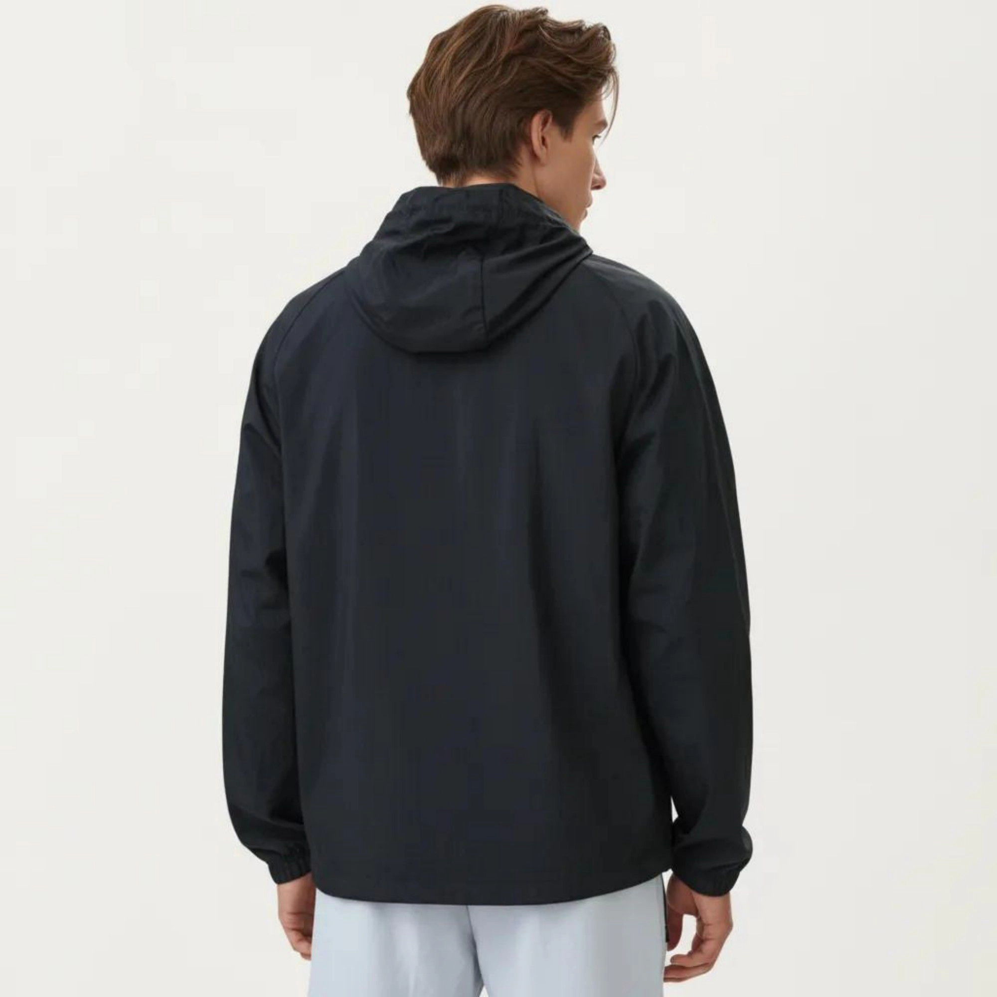 Anna-Kaci Men's Lightweight Windbreaker Jacket with Hood Full Zip Closure Drawstring Detail and Zipper Chest Pocket