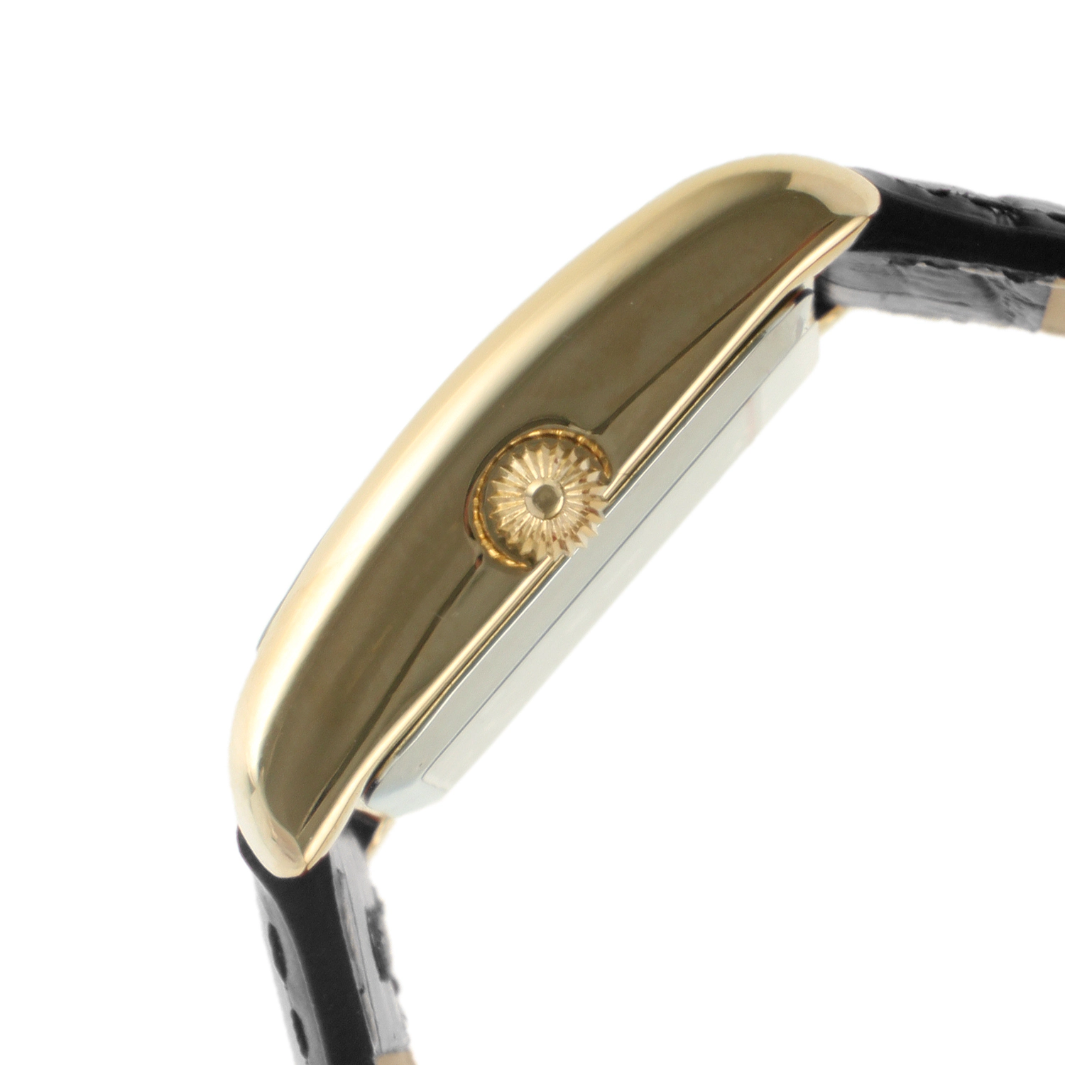Peugeot Women's Tank Watch Roman Dial Leather Strap