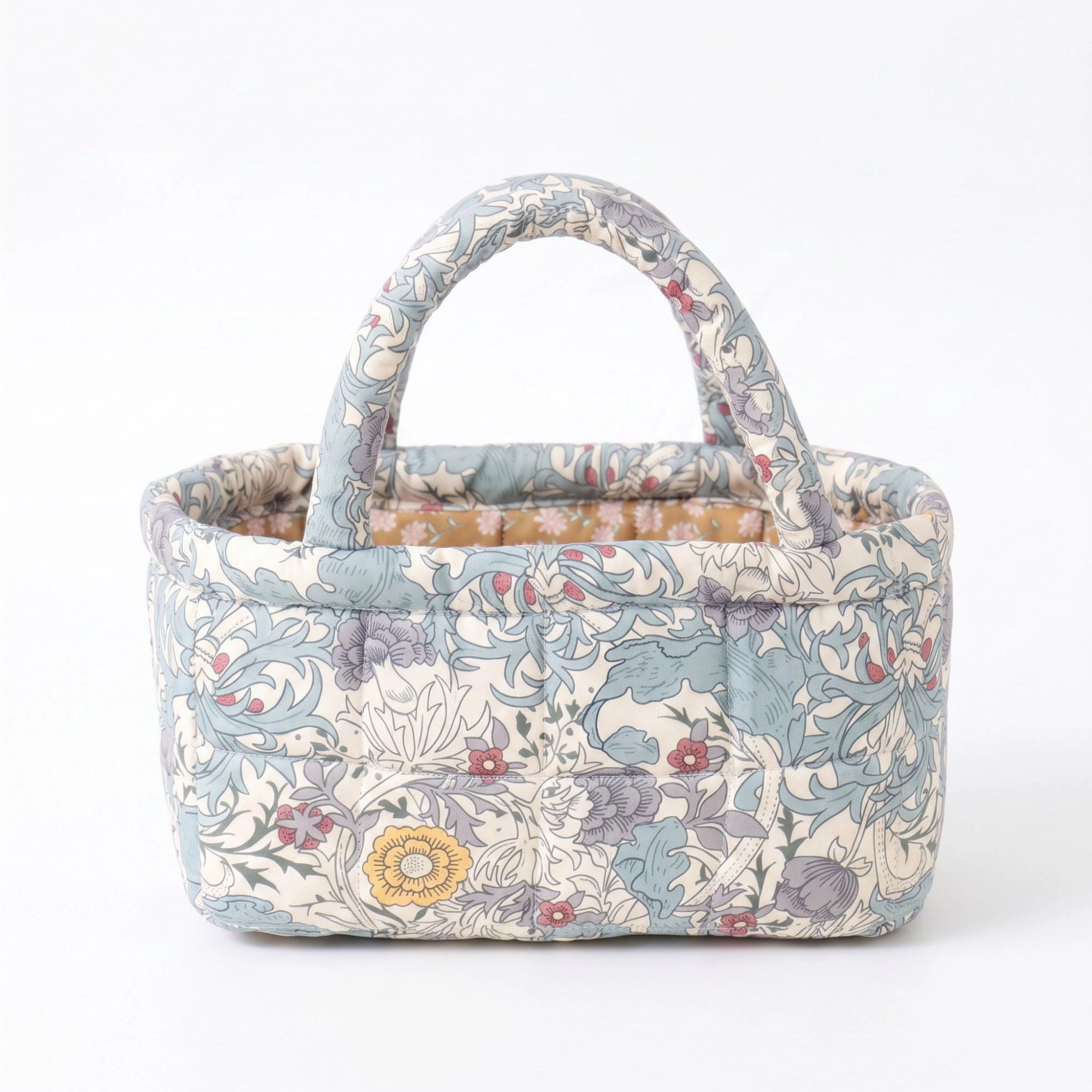 Alilang Women Floral Print Quilted Organizer Tote Bag with Multiple Pockets and Carry Handles