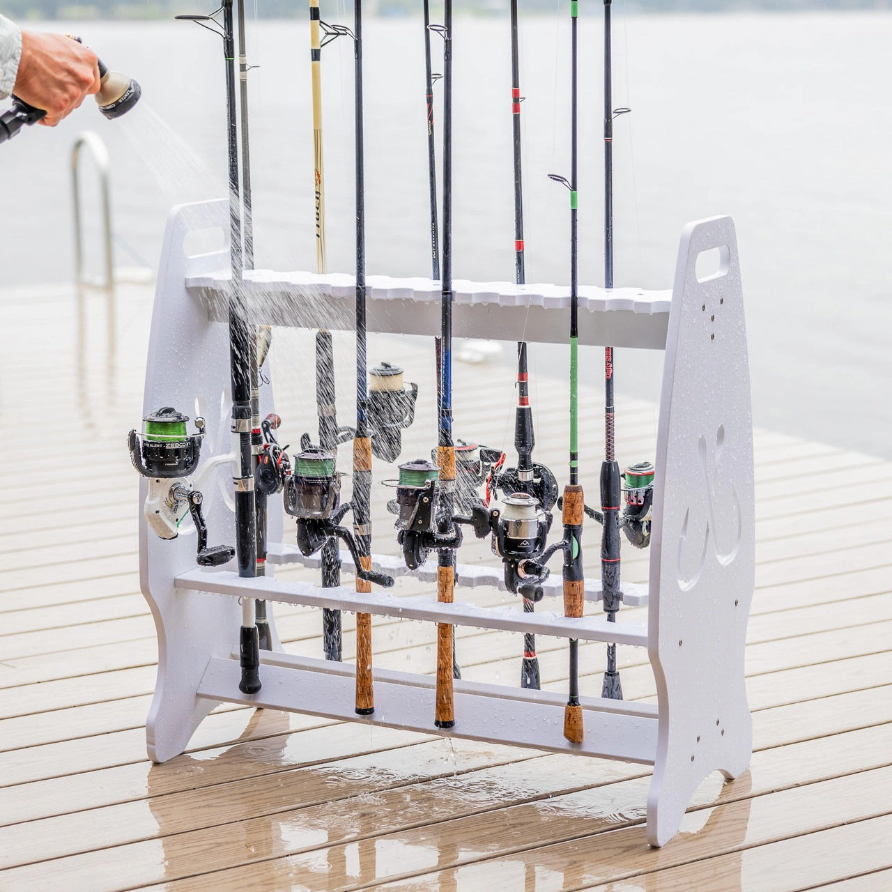 StoreYour Marlin Fishing Rod Storage Stand, Holds up to 24 Rods