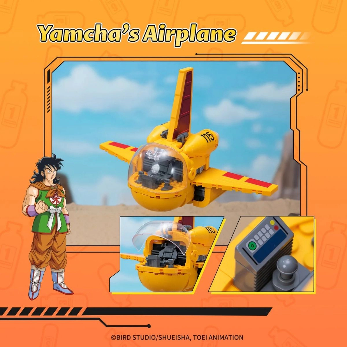 Pantasy Dragon Ball Classic Ride Series: Yamcha’s Airplane Building Block Set, 390 Pieces