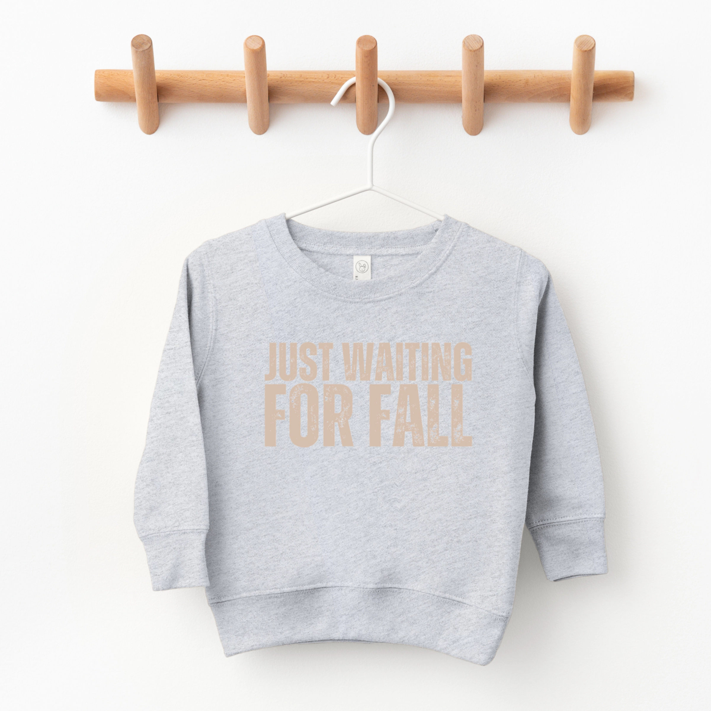 The Juniper Shop - Toddler Graphic Sweatshirt Just Waiting For Fall Distressed