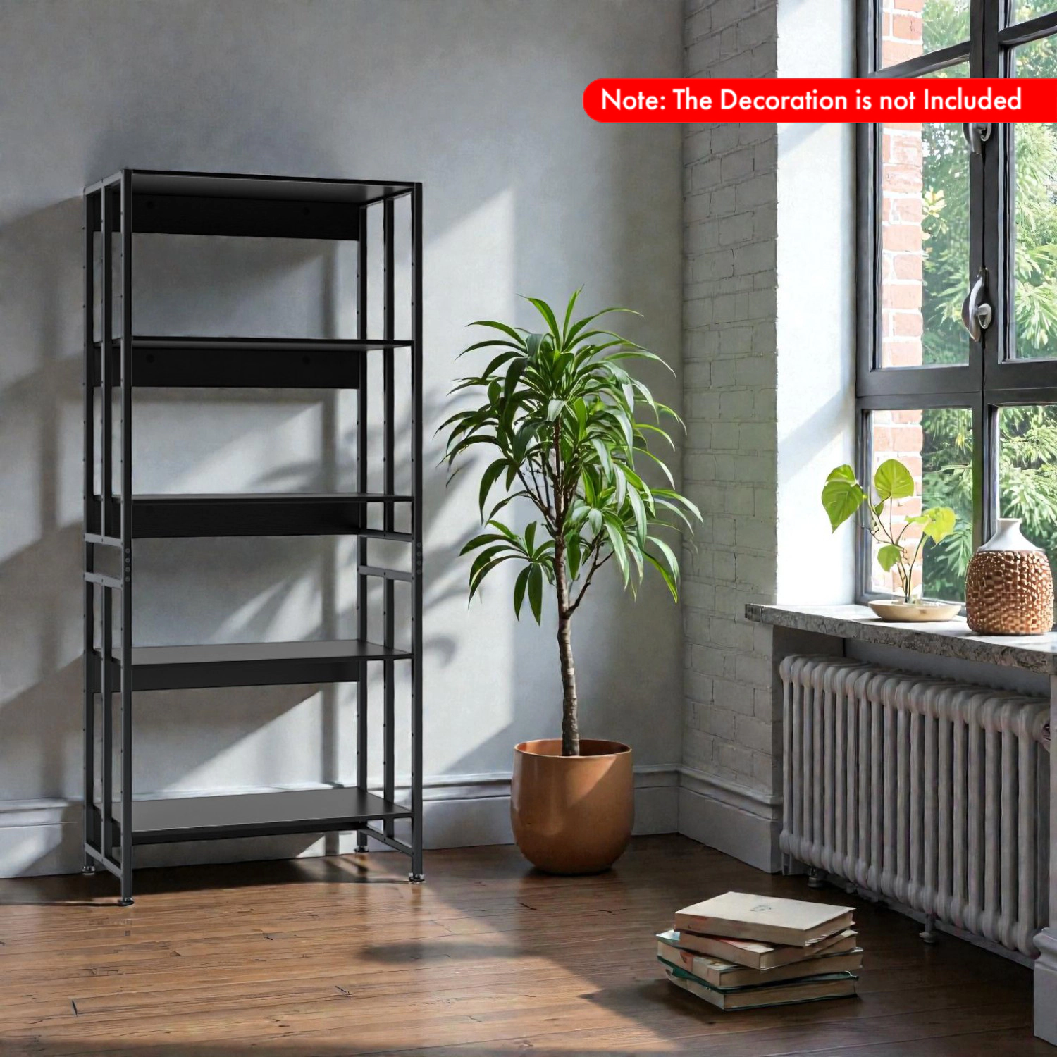 Hivvago 5-Level Bookshelf with Adjustable and Tiltable Storage Shelves