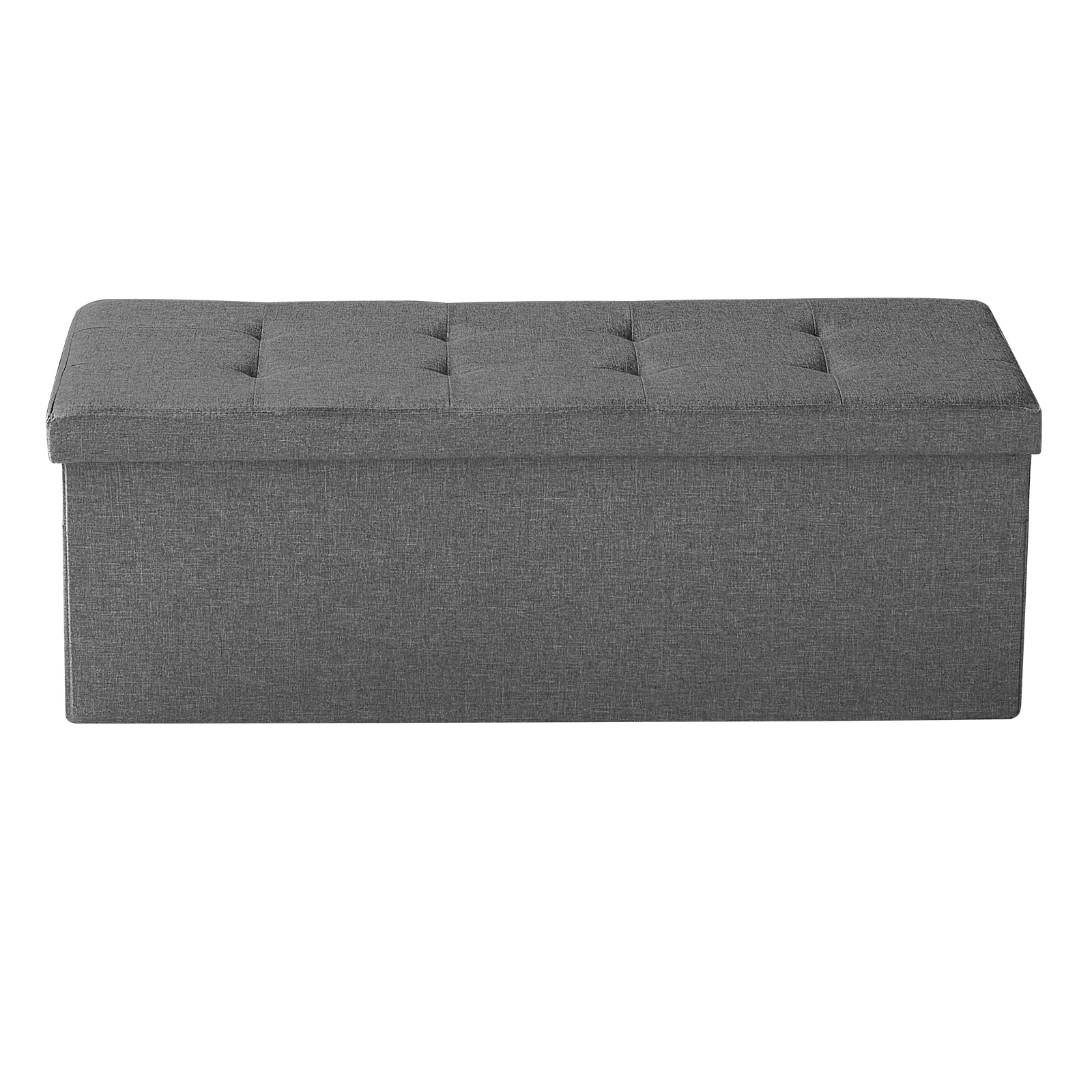 HONGGE Foldable Storage Ottoman Bench End of Bed Bench with Side Bags Folding Upholstered Storage Chest Supports 660