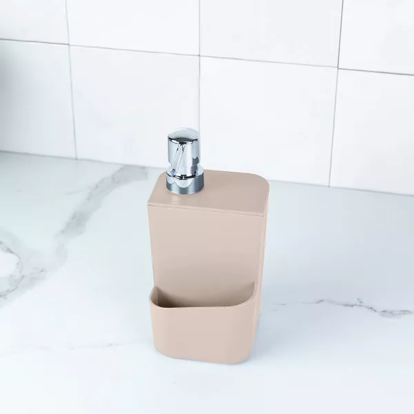 OU 22oz Soap Dispenser w/ Sponge Holder, Kitchen Pump Sink Holder Drainage Compatible Gel & Dish Soaps