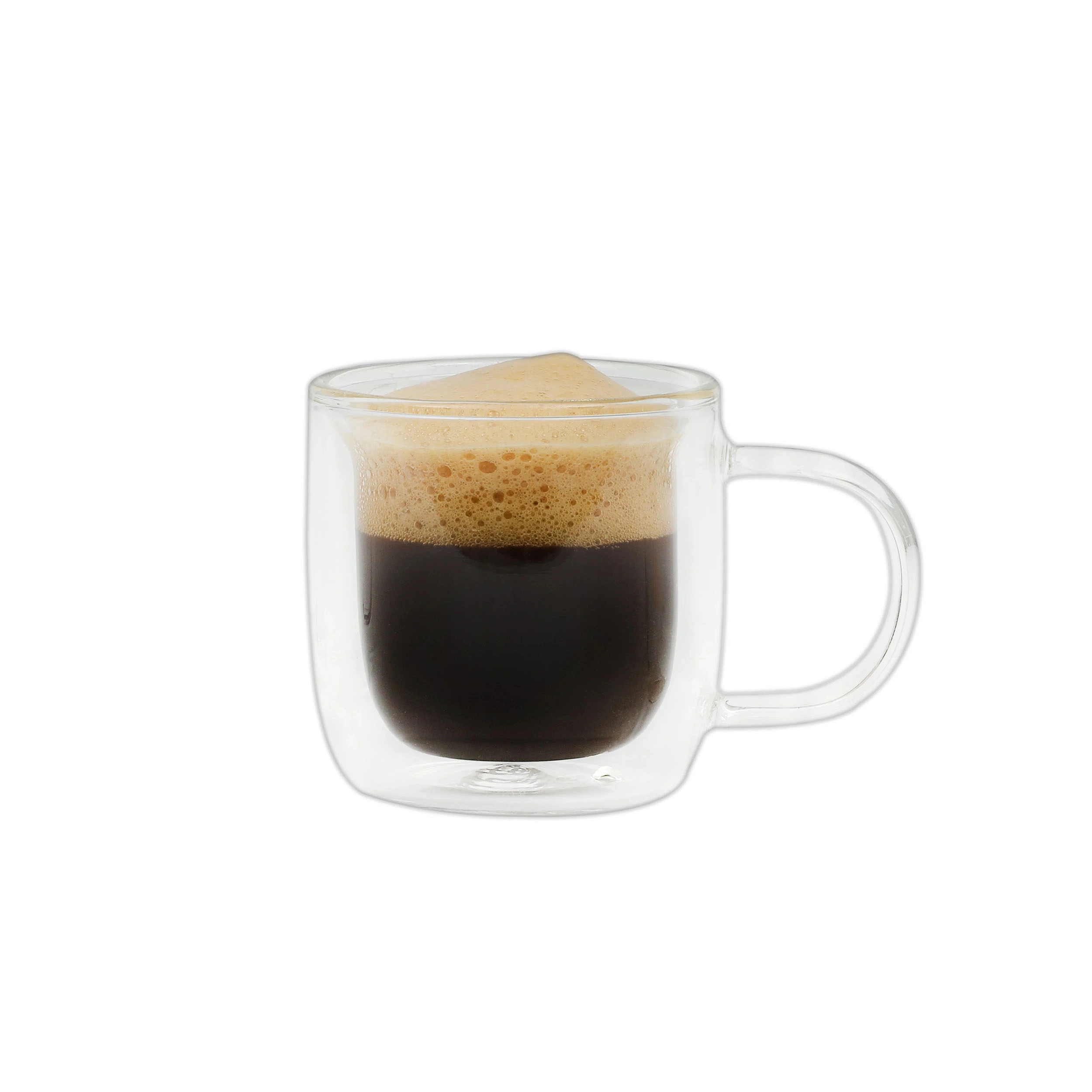 Gibson Homewares Mr. Salon Expresso 2 Pack 3 Ounce Clear Mug Set- Double Wall